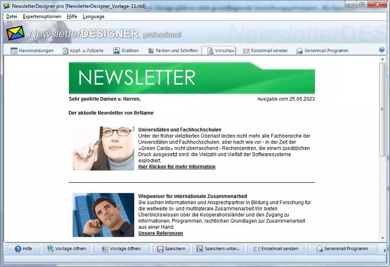 Newsletter designen